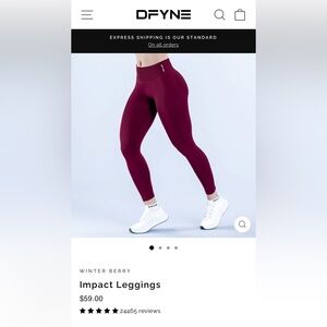 DFYNE Women's Impact Leggings - Winter Berry